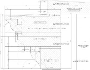 Natural Stone Cornice Cross Section technical drawing.
