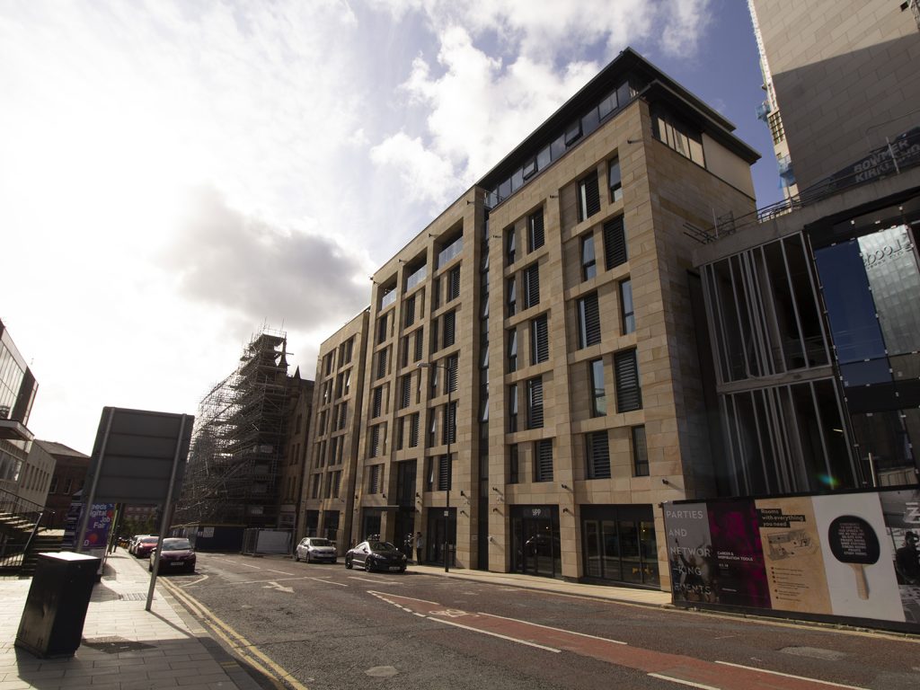 Oasis Residence Leeds - API Beige Sandstone, as a rainscreen cladding example.